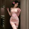/Sexy Lingerie Sexy New Kimono Female Seduction Tight Tube Top Miniskirt Buttocks Uniform