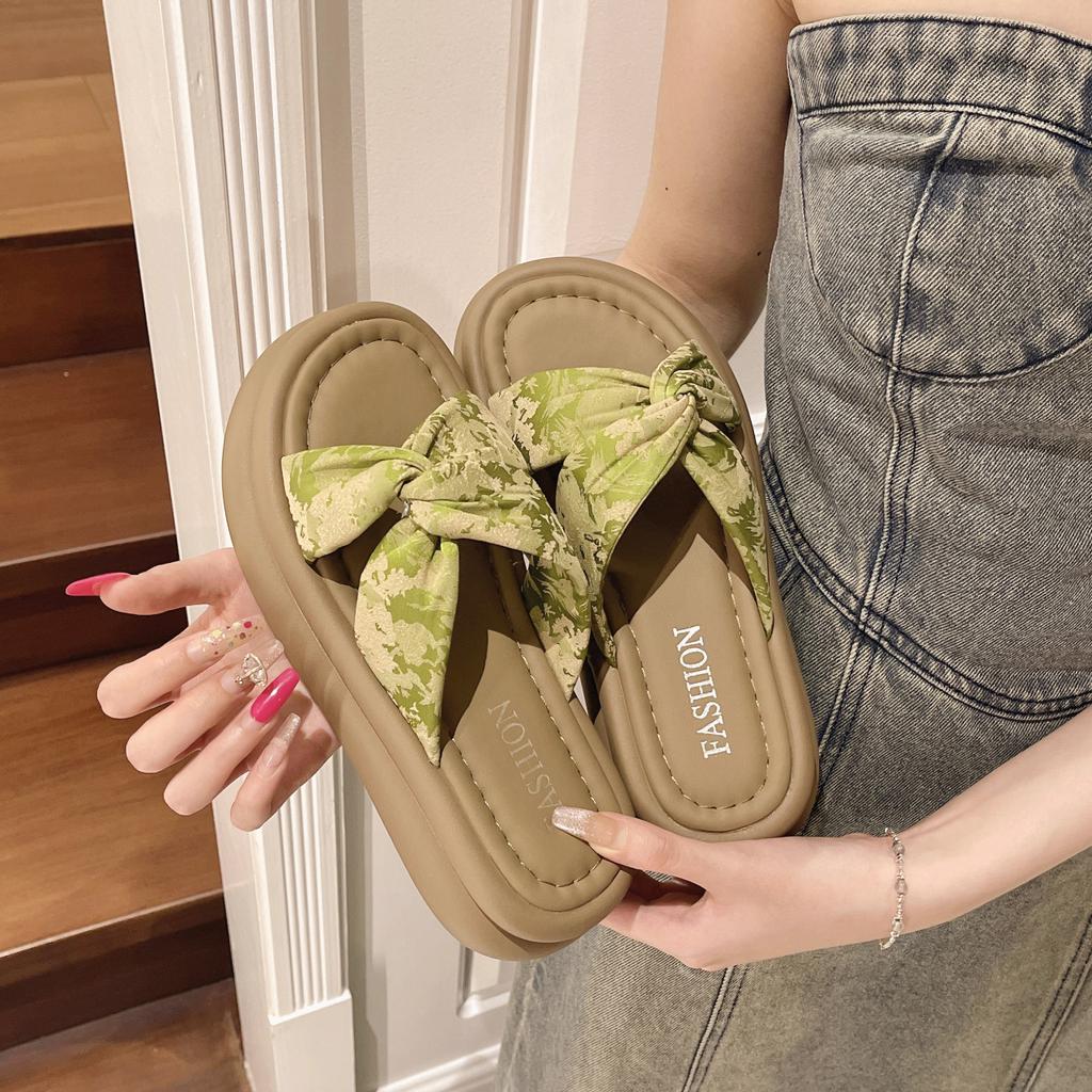 2024 Summer Outerwear New Fairy Style Dress Thick Bottom Beach Sandals Fashion Cool Slippers for Women