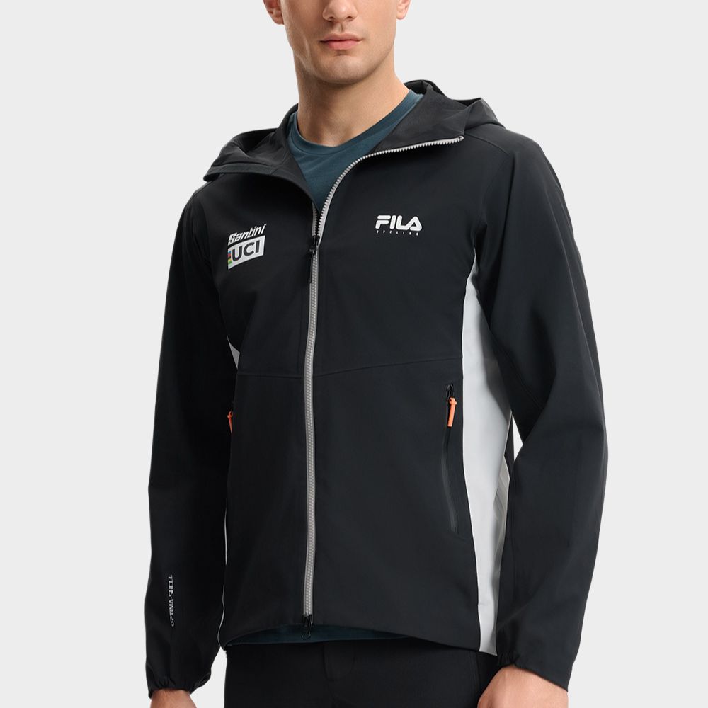 FILA CYCLING Outdoor Hiking Waterproof And Windproof Windbreaker Jacket Men's Pitch Black A11M518702F-BK