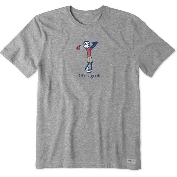 Life is Good Men's Crusher Tee Shirt, Short Sleeve Cotton Graphic T-Shirts, Golf Jake
