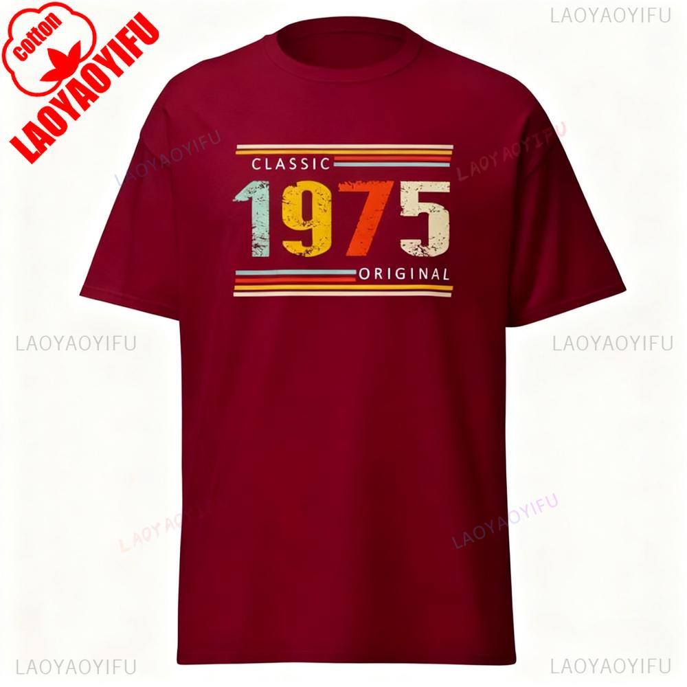 Classic 1975 Original Printed Tshirt Tops Fashion Streetwear Style Crewneck Tshirt  Woman Man Cotton Trendy Retro Gift Tee