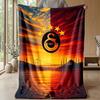 Galatasaray Fußball-Thema Decke Weiche Flanelldecke Plüsch Überwurf Gemütliche Sofa-Bett-Decke für Wohnkultur