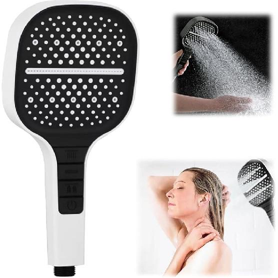 8-Speed Oversized Panel Pressurized Shower Head, Shower Heads With Handheld Spray Combo, High Pressure Water Saving Showerhead with Filter Beads with