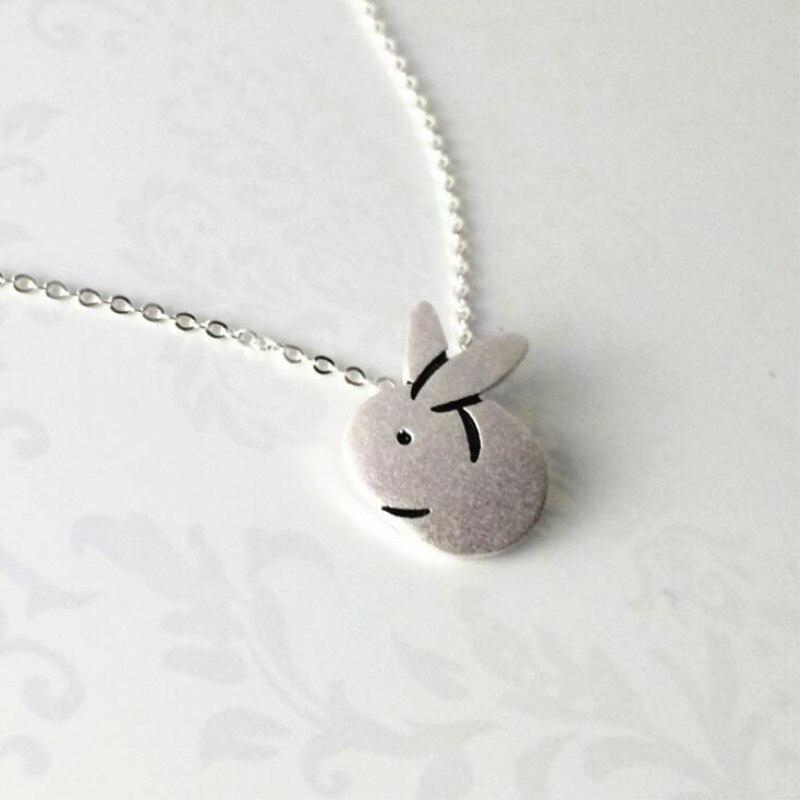 Latest Creative Female Attractive Sterling Tone Jewelry Personality Brushed Zodiac Rabbit Pendant Necklaces Xl186Fashion Pendant