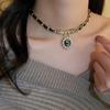 Leather Black Chain Necklace Fashion Personality Temperament Women Niche Sense Design Retro Necklaces Creative Jewelry Gifts