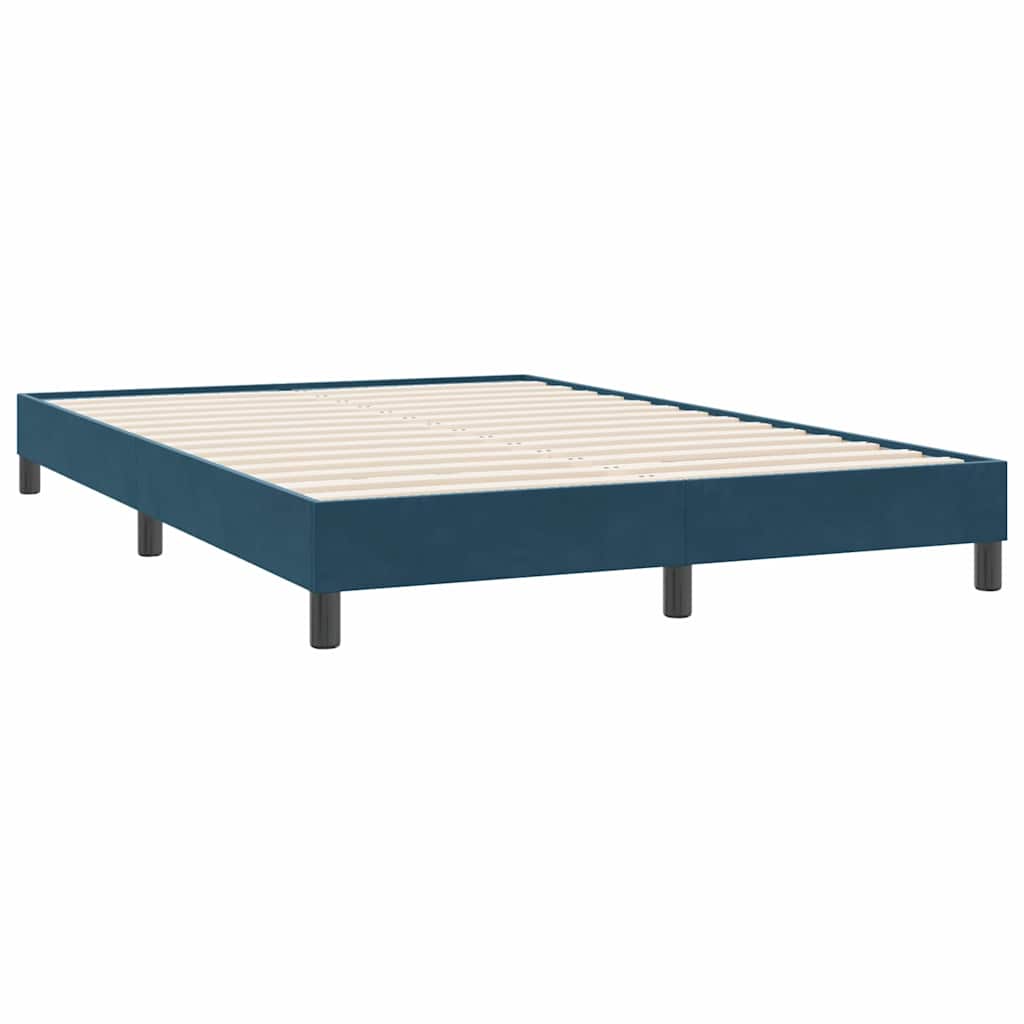 Łóżko Typu Box Spring Bez Materaca Ciemnoniebieskie 140X220 Cm