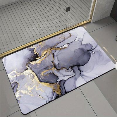Moderne Marmor Bedruckte Badezimmer Bodenmatte Saugfähig Rutschfest Badewannenvorleger Dekorativer Teppich Badehäuser Zubehör Heim Zimmer Dekor