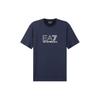 SS22 EA7 Letter Logo Crew Neck Straight Fit T-Shirt Men Tops Navy-Blue 3LPT81-PJM9Z-1554