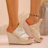 10cm Peep-Toe Wedge Platform Sandals – Large-Size High-Heel Summer Slippers, Roman Style New Waterproof Platform Sandals