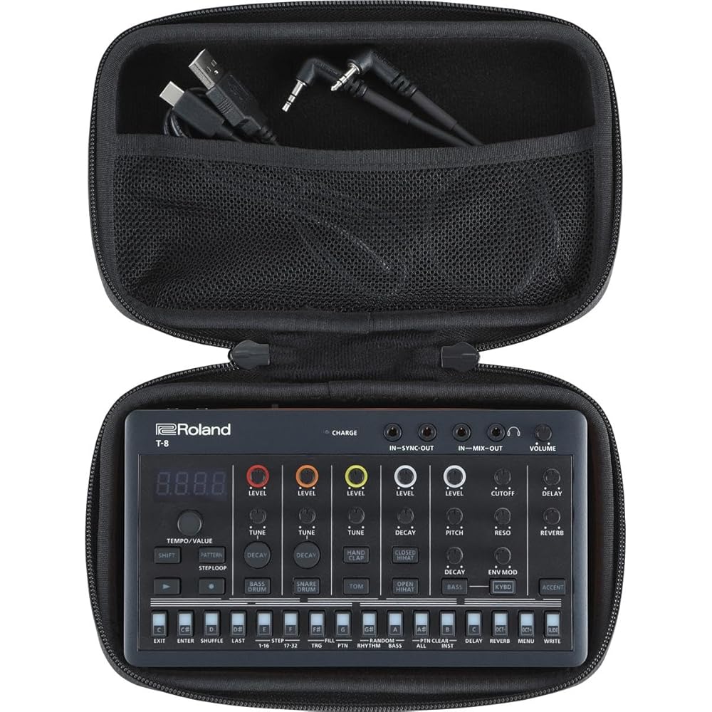 ROLAND CB-RAC AIRA Compact Carrying Case | Custom Case Protects E-4 Voice Queeker, J-6 Chord Synth, and T-8 Beat Machine | Streamlined and Durable Int