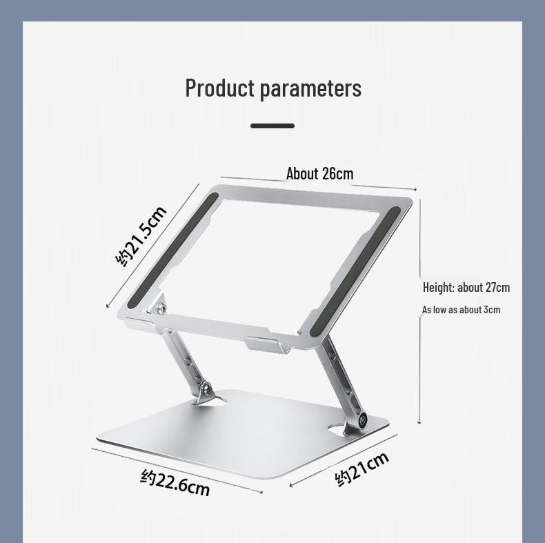Rotating Height-Adjustable Folding Laptop Stand and Cooling Bracket