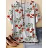 Fashion Women's Flower Short Sleeve 3D Flower Color Printing Crew Neck T-Shirt Daily Wear Tops Comfortable Polyester Tees
