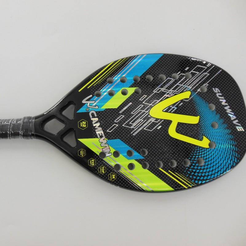 Carbon Fiber Beach Tennis Racket 3K Frame Lightweight Amateur Advanced Players Outdoor Sports