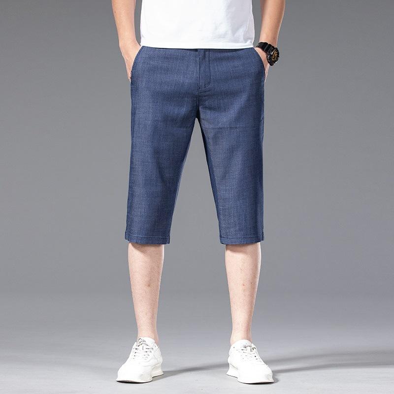 

Джинсовые шорты мужские укороченные брюки прямые свободные летний новый стиль джинсовые тонкие брюки 42