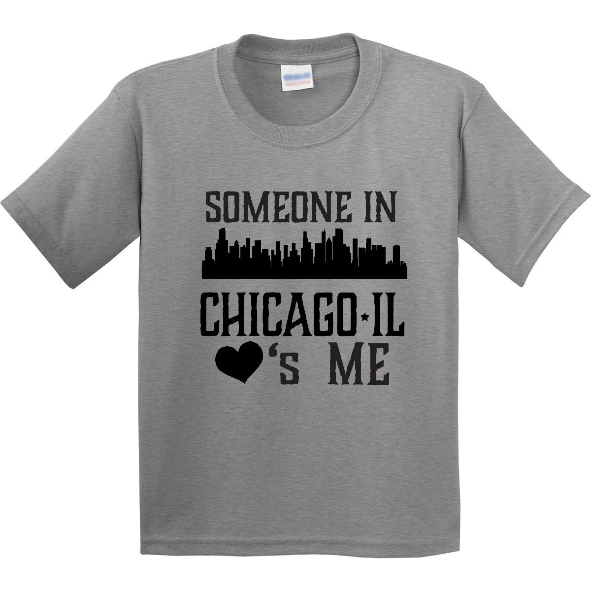 Inktastic Chicago Illinois Someone Loves Me Skyline Youth T-Shirt Childs Trip 150