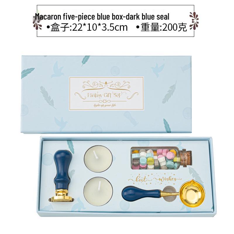 Creative Retro Wax Sealing Stamp Set - Includes Stamp, Wax Granules, and Fire Paint for Envelopes & Gifts.