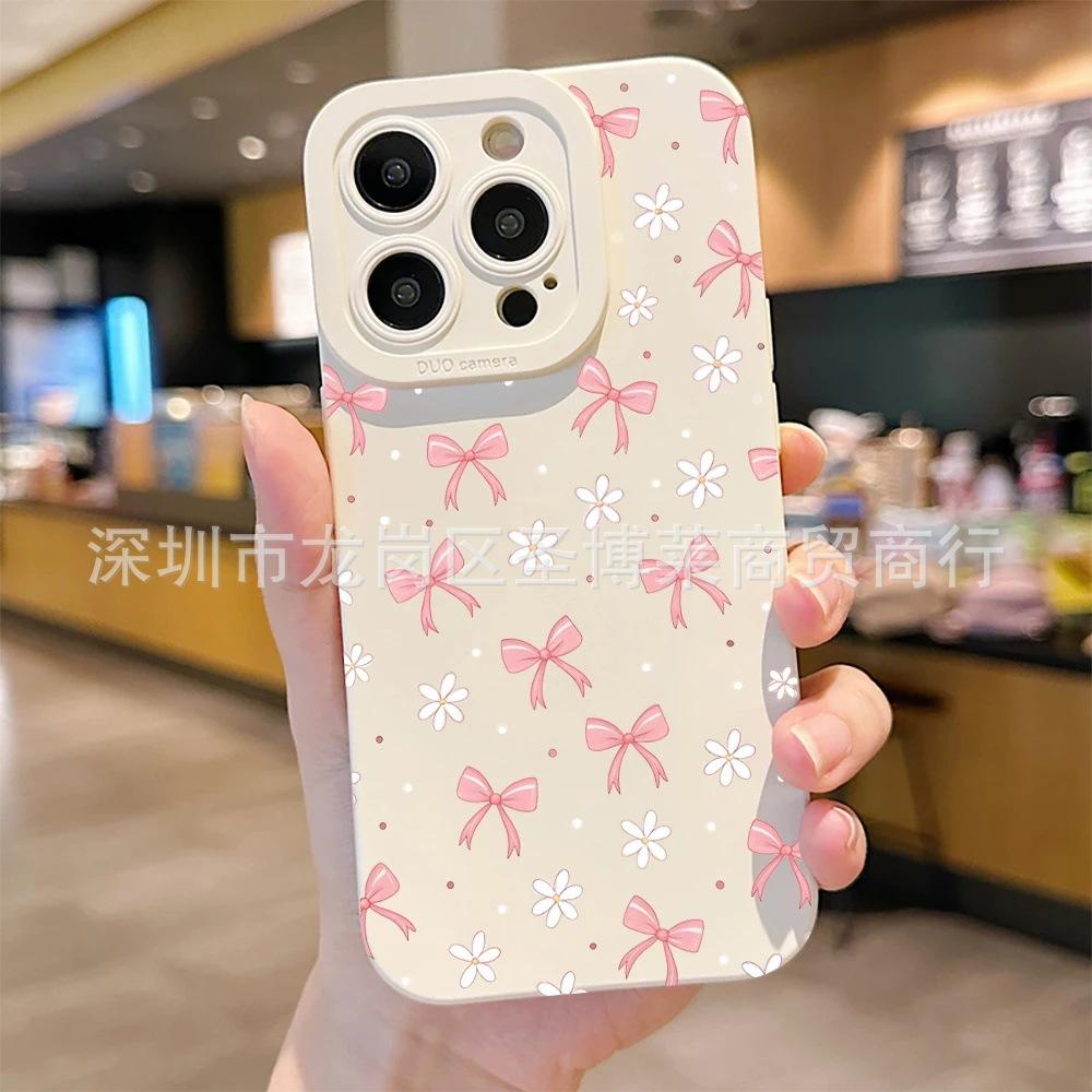 Daisy Bow Is Suitable for Apple 17 Mobile Phone Case Iphone16promax All-inclusive 15 Anti-drop 14 Protective Case 11.