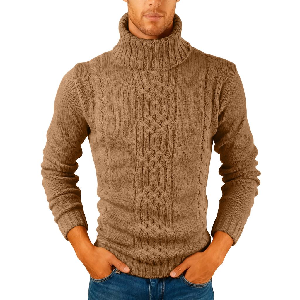 Men's  Fashion  Knitting  Pullover  Long Sleeves  Loose  Flip Collar  Sweater