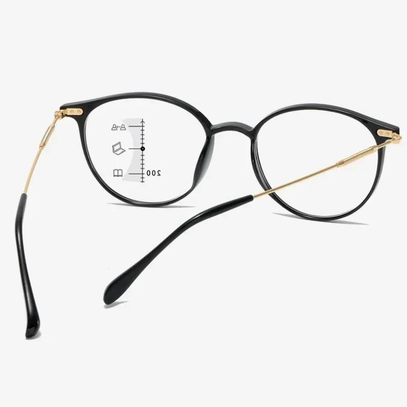 Fashion Trend Multifocal Reading Glasses Vintage Women Men Near Far Sight Eyeglasses Optical Bifocal Hyperopia Glasses 0 To +4.0