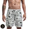 Men's casual shorts, men's shorts 2025 model, featuring tree branch and leaf patterns