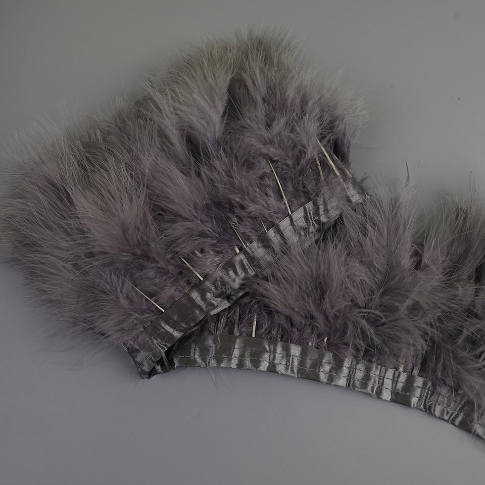 FeatherTurkey Feather Fringe 4-6inch Colorful Marabou Feather Tape for Handiwork Clothes Dress Handmade Cloth Strap Home Decoration
