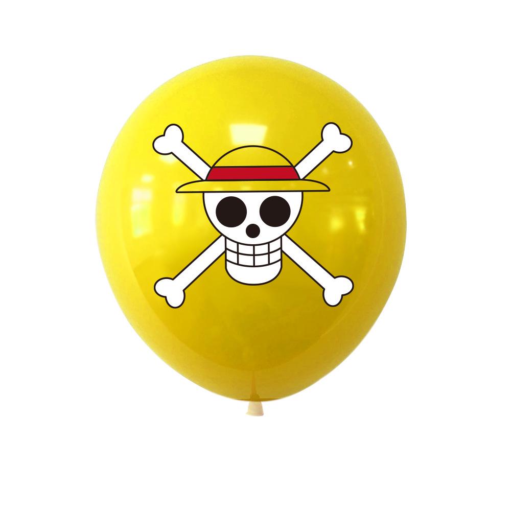 12-inch Skull Print Latex Balloons - One Piece Birthday Party Decor