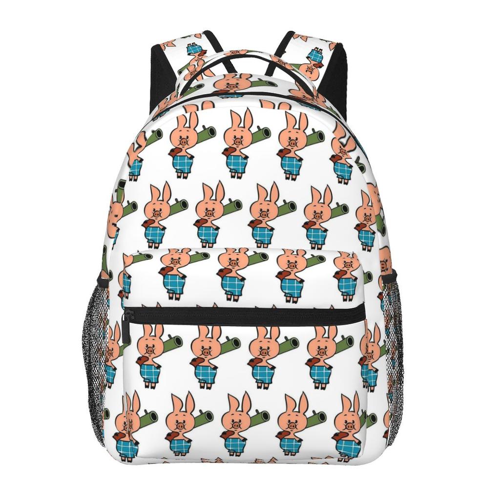 Cartoon Where Are We Going With Piglet Secret Russian Style Backpack Student Boys Girls BookBag School Bag Computer Shoulder Bag