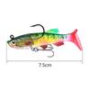 T-Tail Soft Bait Package Lead Bait Fake Bait Set 7.5Cm/12G Fishing Cocked Mouth Bass Bionic Double Hook Road Sub-Bait
