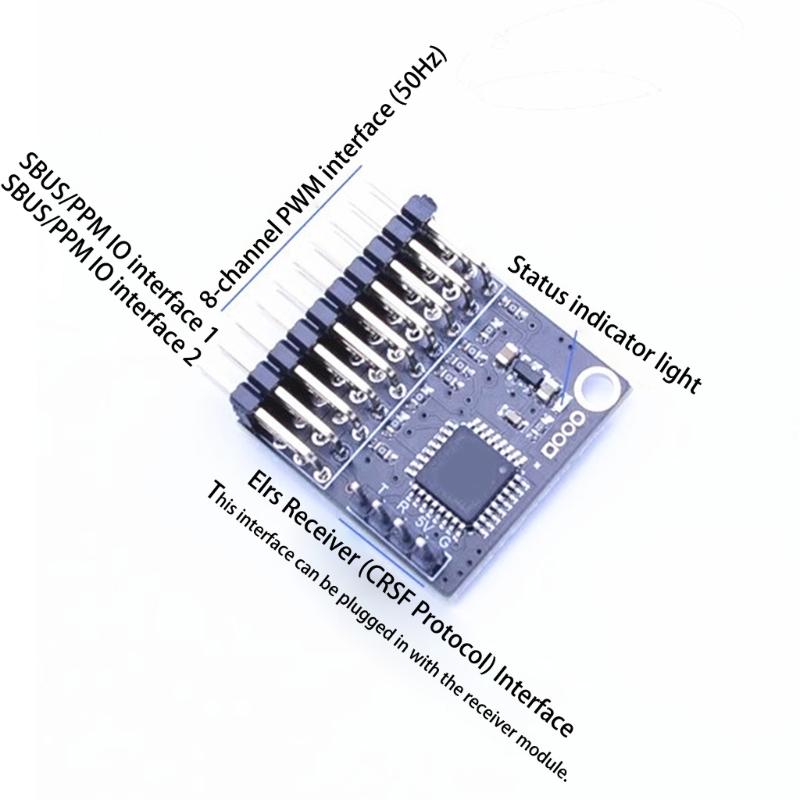 Receiver Protocol Adapter for FPV Drones Enabling CRSF To SBUS PPM Conversion with 4-18V Wide Input