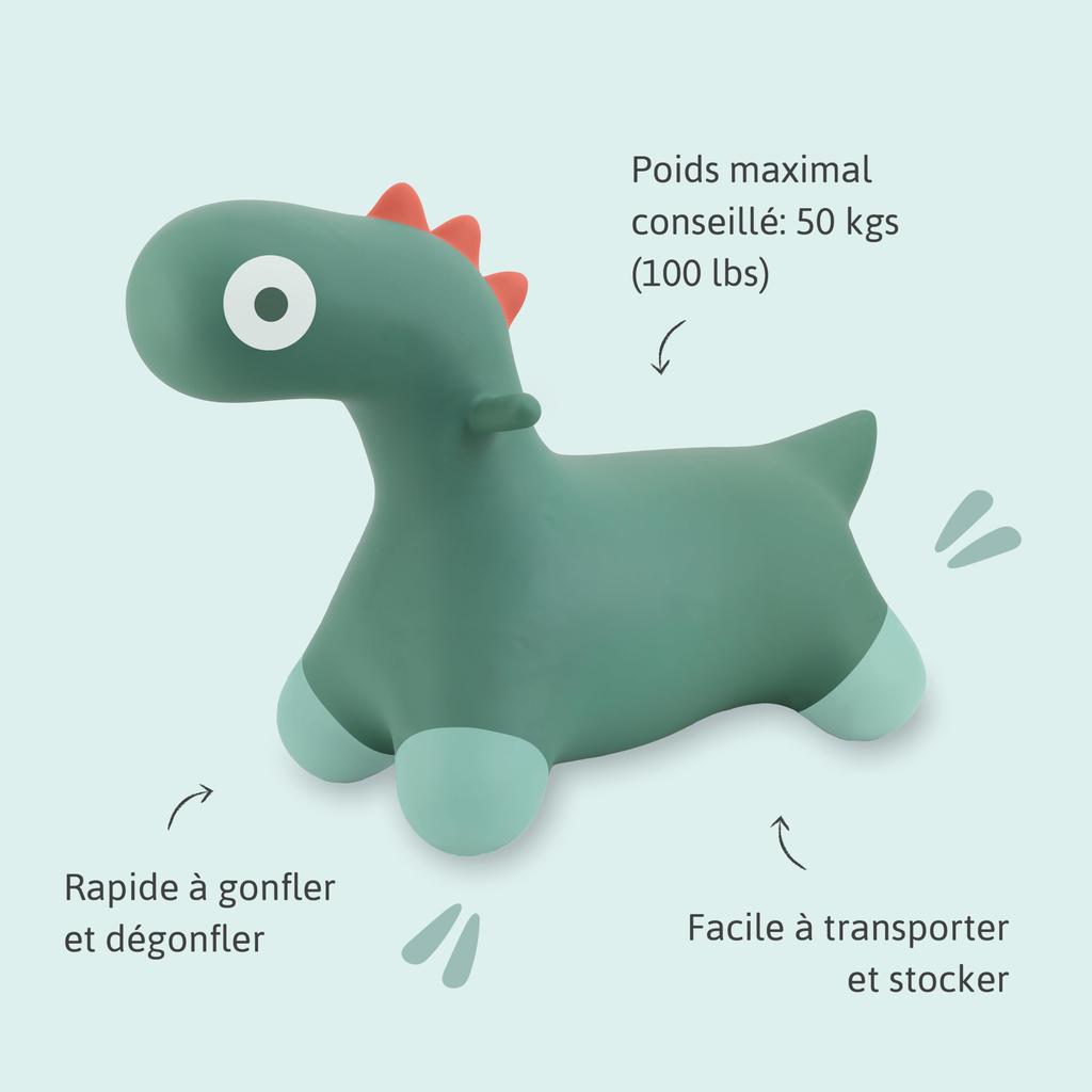 Quut Niedlicher Hoppi Dino Gartengrün Dinosaurier Indoor-Spielzeug Balance Plüsch Mädchen und Alter und Baby Babyparty Kindergarten-Eingang Geburtstag Pädagogisch