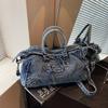 Large Capacity Denim Handbag Women's Vintage Shoulder Bag