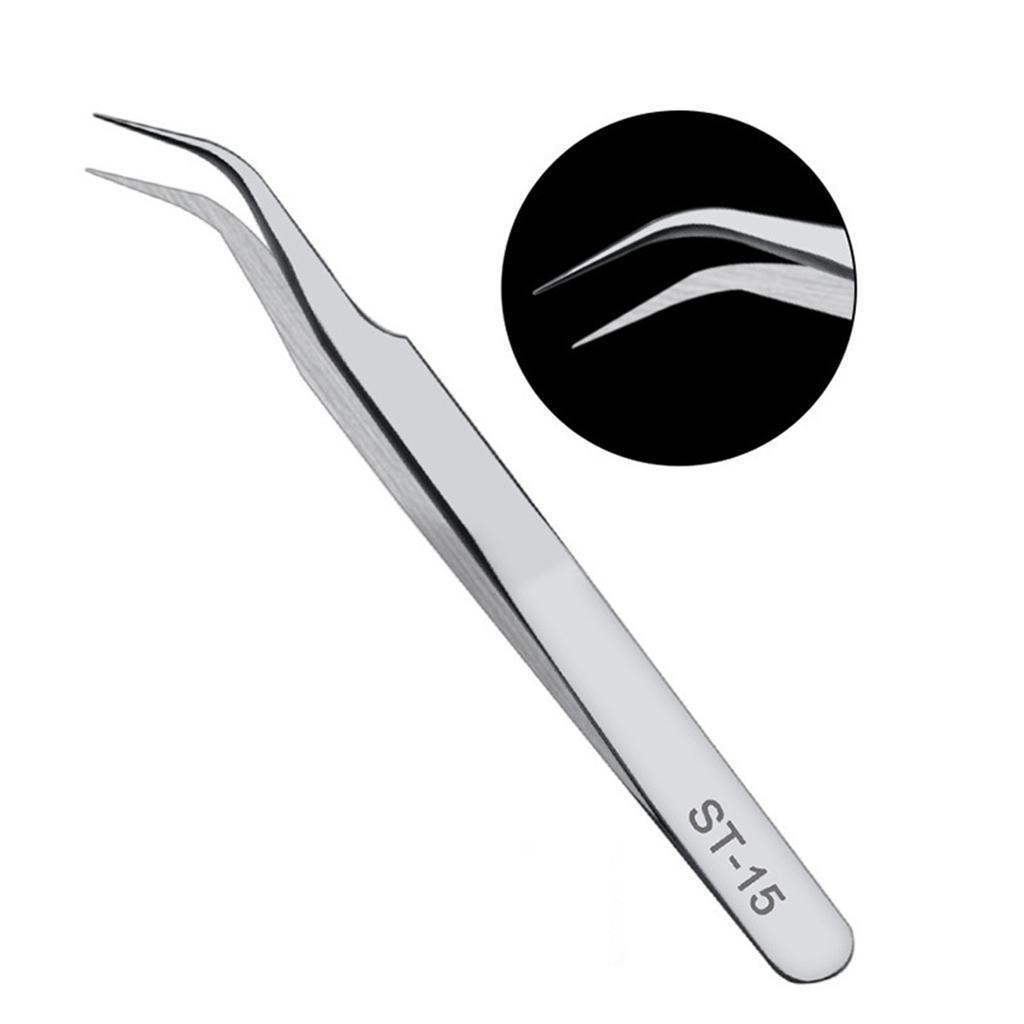 Stainless Steel Anti-iodine Tweezers Long Straight Forceps 12.5cm-30cm Straight Elbow Head Tools