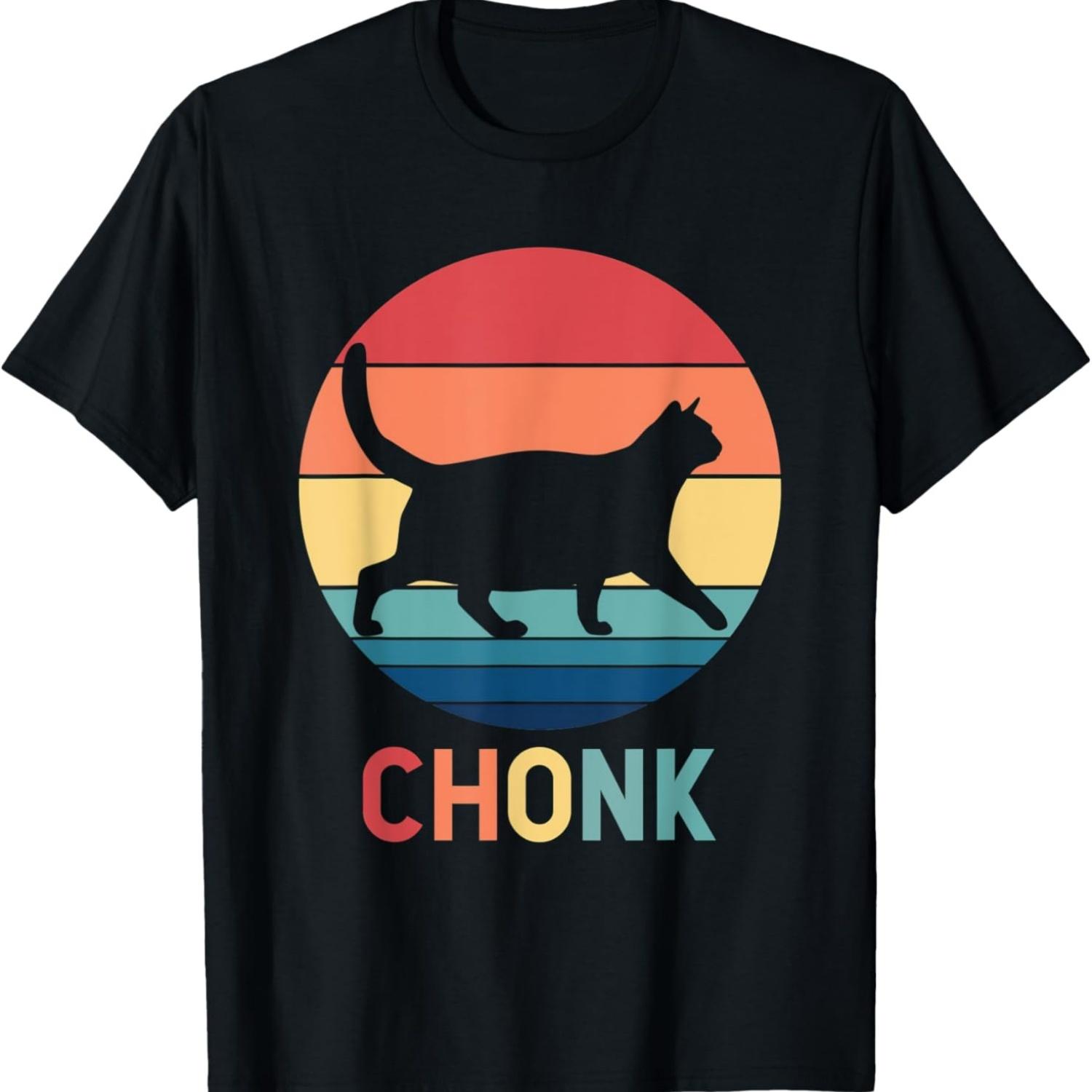 Chonk cat funny fat cat meme , chonky boi cat meme T-Shirt for Men Women S