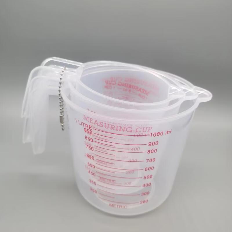 High Transparency Plastic Measuring Cup Set with Scale