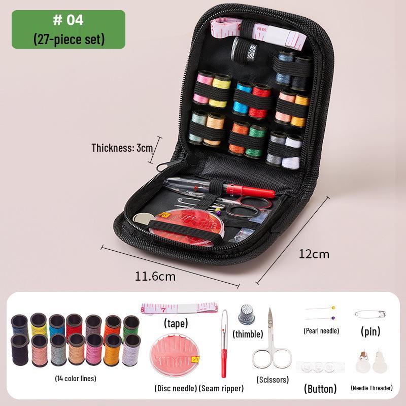Portable Needle and Thread Set for Home Sewing and Mending – Includes Stitching Method Book and Case