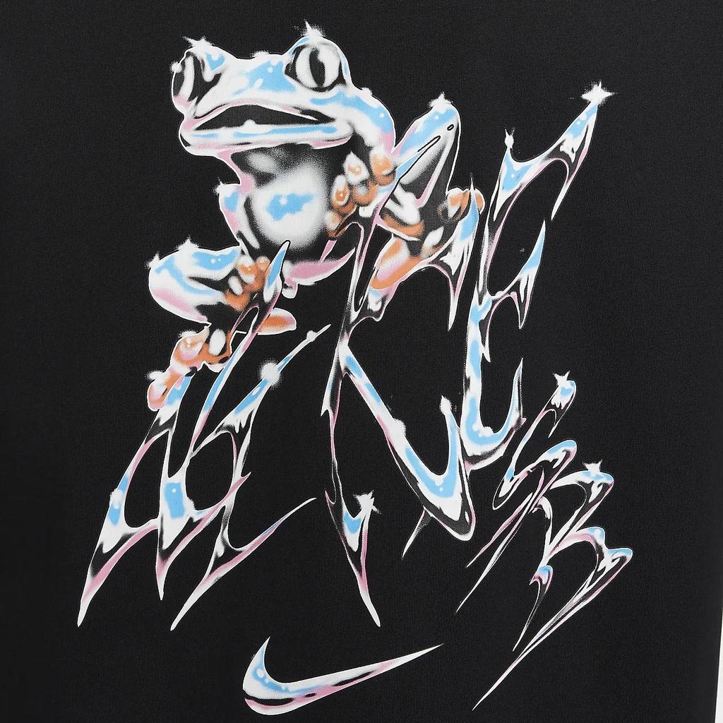 Nike Sb Abstract Print Design Comfortable Loose Fit Crew Neck Short Sleeve T-Shirt Men Tops Black FZ5286-010