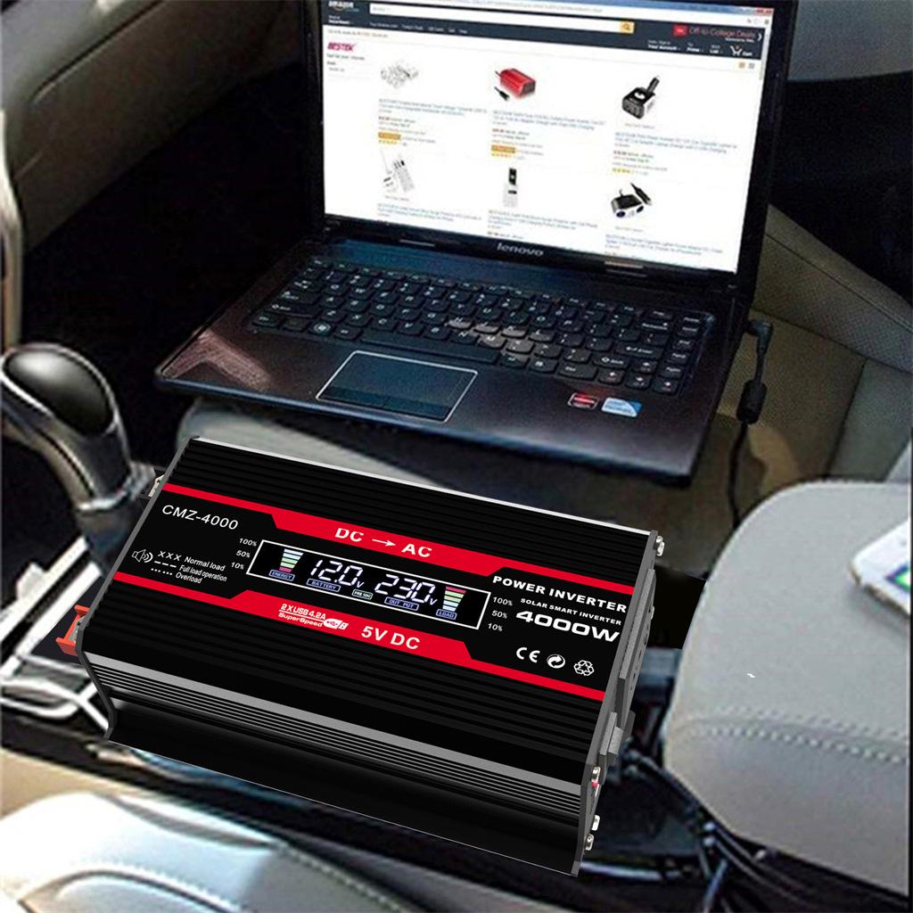 300W Smart Wechselrichter-Konverter: 12V auf 110V/220V, Dual-USB (4.2A) Schnellladung, Farbanzeige