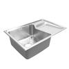Top Mount Sink 304 Stainless Steel Drop In Sink Single Bowl Basin with Washboard Laundry Utility