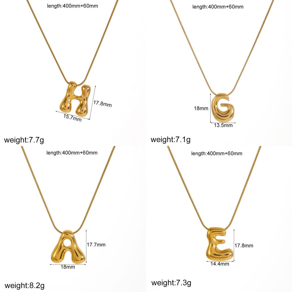 Personalized Gold Stainless Steel Letter Necklace With Diy Name Pendant For Men Women