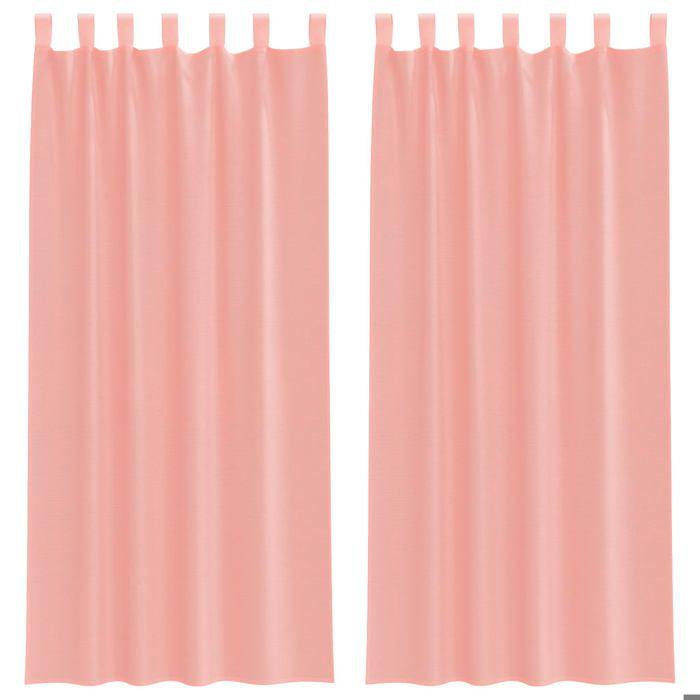 VidaXL Voile Curtains with Loops 2 Pcs Pink 140x225 Cm, Net Curtain, Sheer Curtain, Window Voile, 4102288