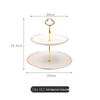 Gold-Rimmed Ceramic Two-Tier Cake Stand