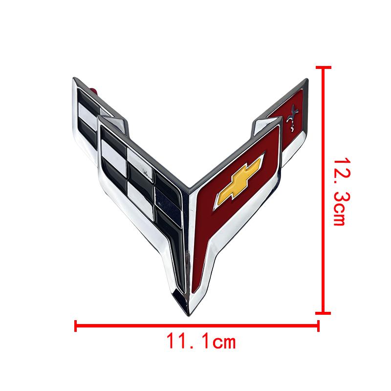 3D ABS Car Emblem For Chevrolet Corvette C5 C6 C7 C8 Rear Trunk Front Hood Sticker Replacement Badge Exterior Decoration