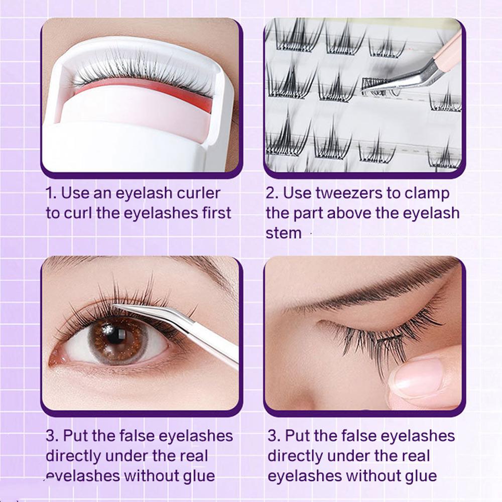 GECOMO Glue-free False Eyelashes, Eyelashes No Needed Glue, Latest Mixed Pack