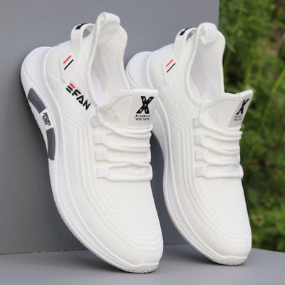Men's Sneakers Flyweave Breathable Men's Shoes Summer White Shoes