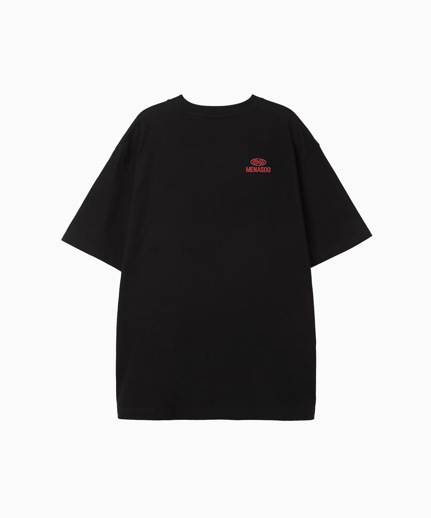 Minasu New Big Hearttrack Graphic T Shirt_Black