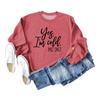 Loose Casual Women's Sweatshirt - 'Yes, I'm Cold' Print, Round Neck