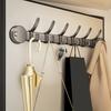 Heavy-Duty Suction Cup Wall Hook Rack with 5 Hooks No-Drill Adhesive Organizer for Bathroom Kitchen Entryway Rust-Proof Storage Hooks for Coats