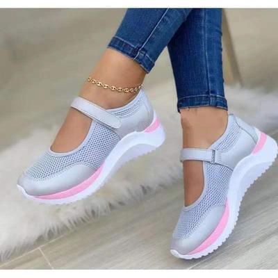 Neue Freizeitschuhe für Damen im Frühjahr und Sommer, neue Keil-Sneaker mit Klettverschluss, lässige Damenschuhe in Übergröße