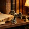 Eagle Skull Ornament Figurine Small Vintage Bird Statue Solid Brass Decorative Three-dimensional Relief Sculpture for Home Office Desk Shelf,