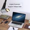 Cablecc 10Gbps 100W Male To Female USB Type C Angled Extension Data Cable with Sleeves for 2M 3.1 USB-C Up/Down Laptops,